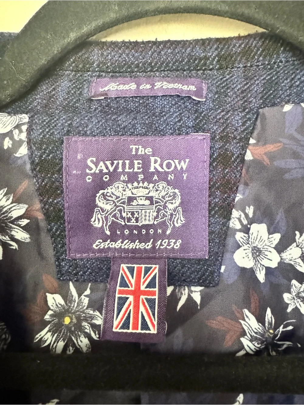 Savile Row 100% Wool Blue Plaid Sport Coat Blazer